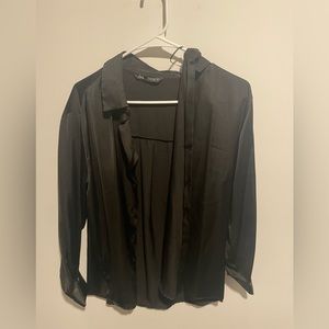 Zara silk button down blouse